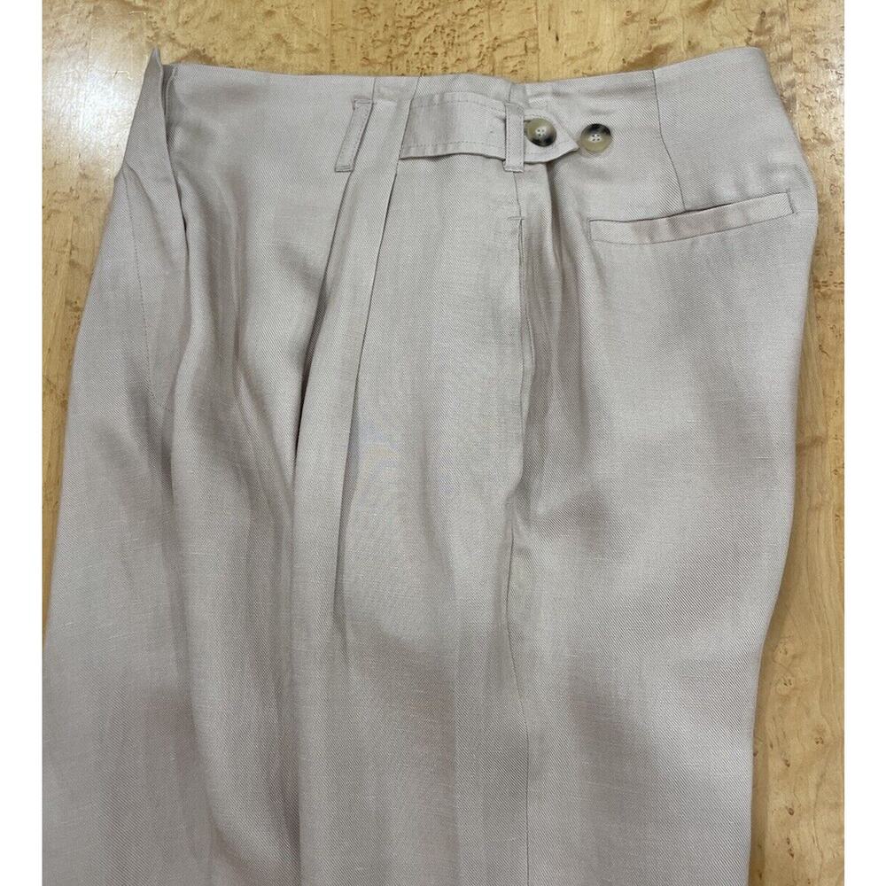 Nation Ltd Del Pants Rayon/Linen Tan Pants, Vintage Cut Wide Leg High Waist Sz M - Picture 13 of 16